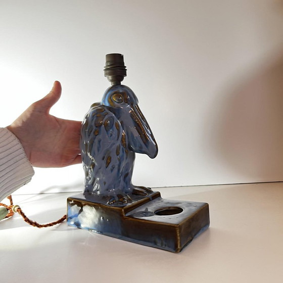 Art Deco Pelican Sculpture Lamp Base in Fine Glazed Stoneware, 1930 – Table lamps, Ceramic (photo 11 of 12)