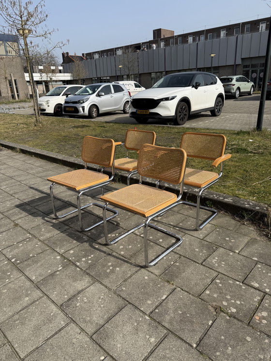 Image 1 of 4x vintage Cesca eetkamerstoel, Italië ‘70