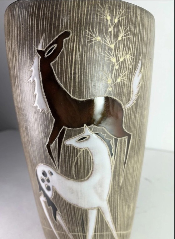 Image 1 of Ruscha Ceramic Vase By Hans Welling "Les Chevaux" (The Horses)