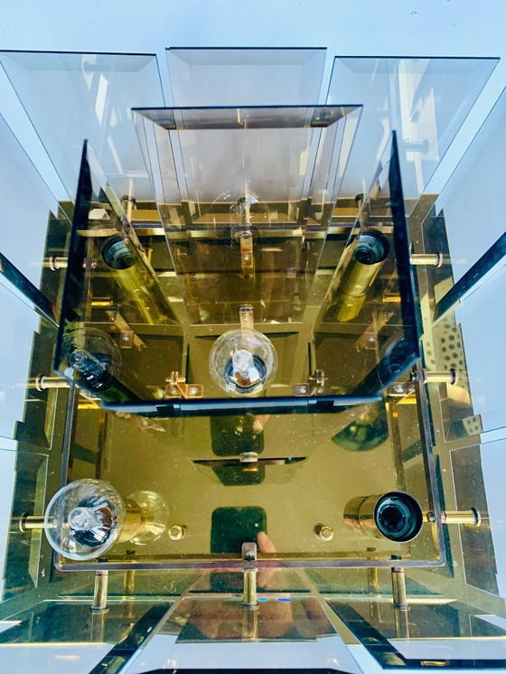 Image 1 of Hillebrand Brass Ceiling Lamp Mid Century