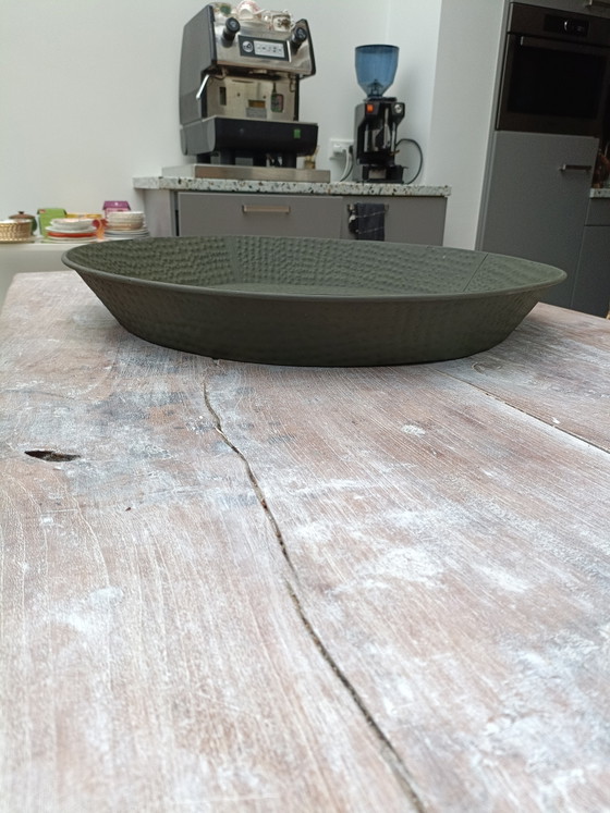 Image 1 of Grote donkergroene schaal nieuw 