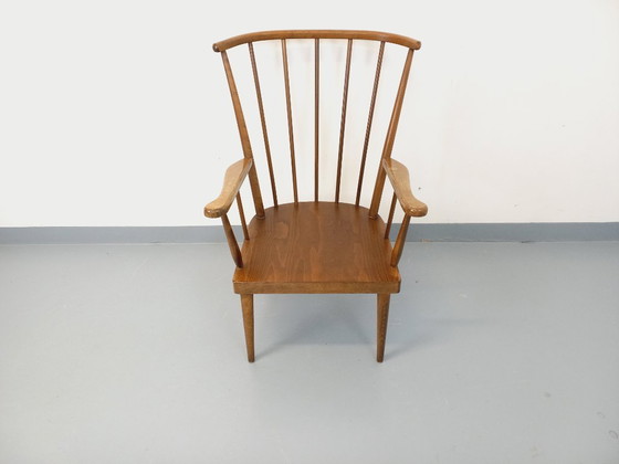 Image 1 of Poltrona vintage in legno Baumann, modello Fan, degli anni '60.