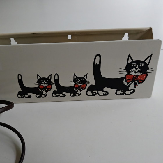 Image 1 of Lampada da parete vintage a forma di gatto – Lampada da parete giocosa con gattino – Illuminazione decorativa anni '80
