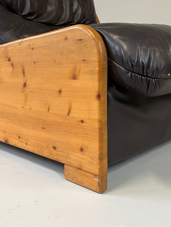 Image 1 of Brutalistischer Ledersessel, 1960er–1970er Jahre