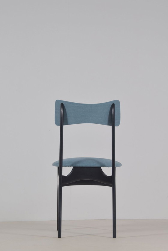 Set di 6 sedie S3 disegnate da Alfred Hendrickx per Belform, anni '50 – Sedie da pranzo, Wood, Cotton, Vintage (photo 6 of 9)