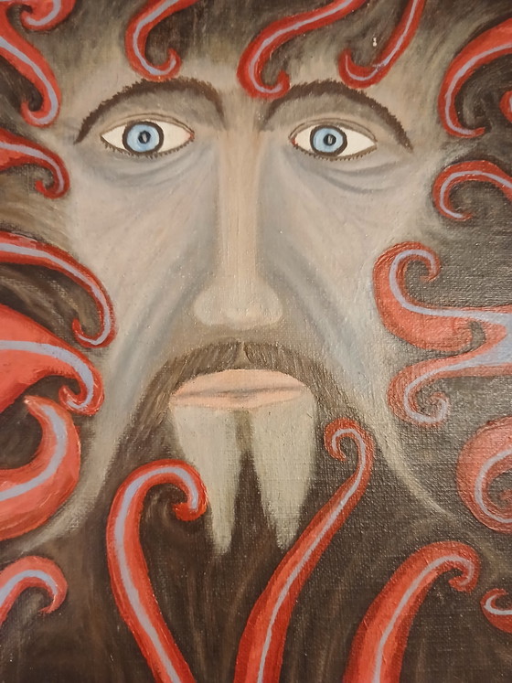 Olio su tela, rappresentazione mitologica dell'Uomo Verde, di Antoine de Rycker – Dipinti e disegni, Canvas (photo 14 of 15)