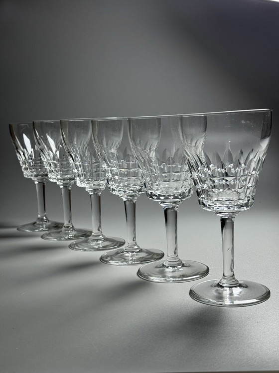 Image 1 of Val Saint Lambert – Sechsteiliges Set Kristall-Weingläser „Service Mery“ – Art Deco – 1940er Jahre