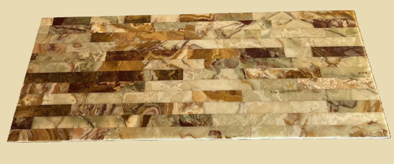 Image 1 of Retro living room table with stone top (1970s)