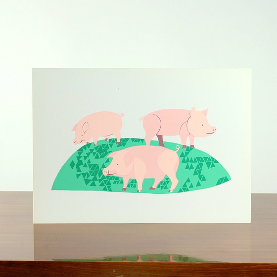 Image 1 of Panneau mural vintage tchécoslovaque de style Pop Art (années 1960)