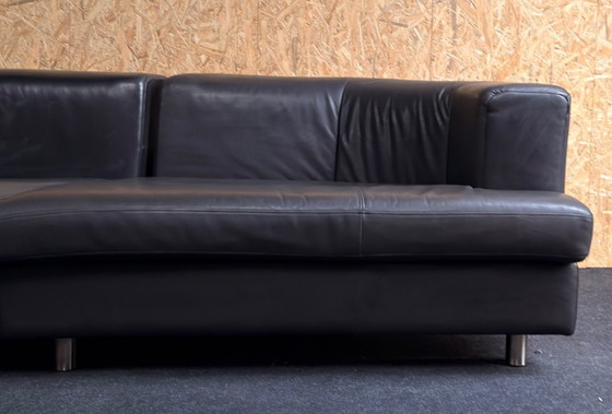 Image 1 of Rolf Benz bank en 2 fauteuils zwart leer