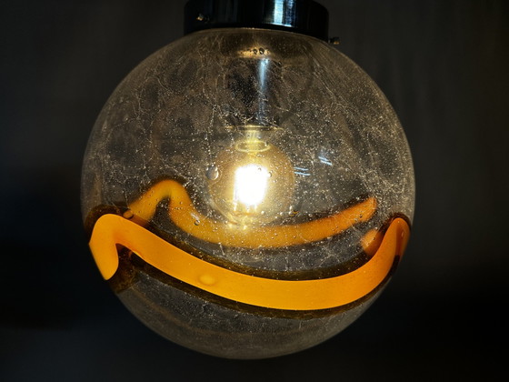Mazzega Murano Glas-Pendelleuchte, Pendelleuchten, Metall, Orange (Foto 18 von 30)