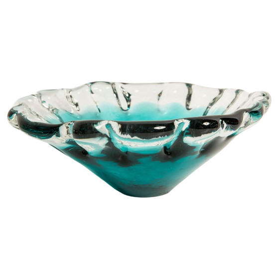 Blauwe kristallen asbak Fontana Arte Stijl, Italië 1970 – Ingrand, Tafelaccessoires, Crystal (photo 4 of 26)