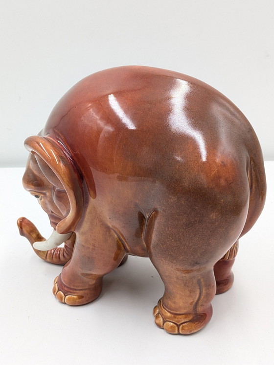 Image 1 of Richard Ginori, Giovanni Gariboldi - Statuette - Eléphant - Majolique