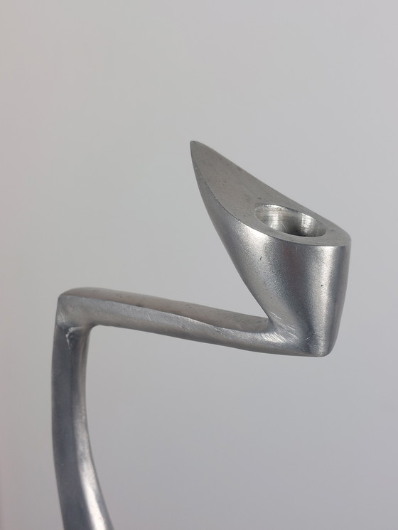 Image 1 of Paire de chandeliers vintage en aluminium de Matthew Hilton