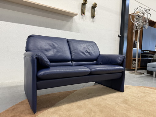 Leolux Bora Beta 2 Seater Sofa blue leather