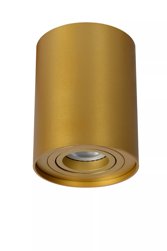 Spot de plafond Lucide TUBE: Ø 9.6 cm, or mat/laiton – Aluminium (photo 4 of 4)
