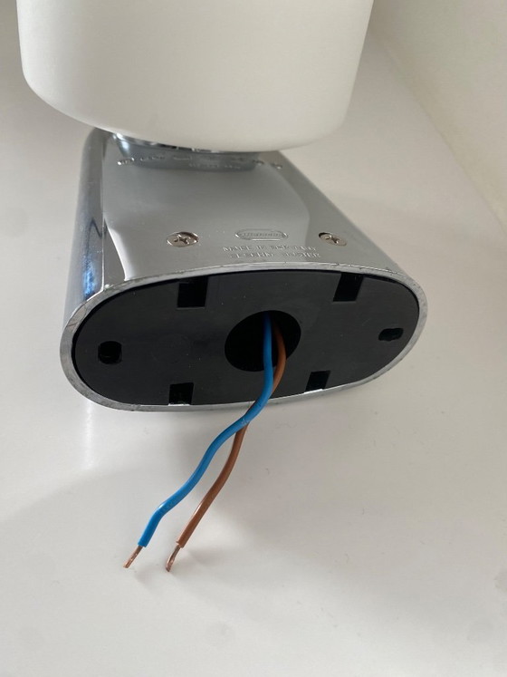 Image 1 of Vintage Dietsche Wandlamp - Muurlamp - jaren '80 - chroom & opaalglas