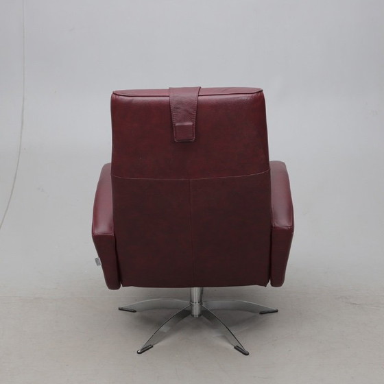 Image 1 of Poltrona girevole di design danese Hjort Knudsen - Pelle nera e cromo