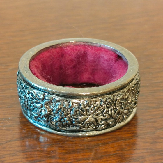 Anneau antigoutte Saturnin Geneviève Lethu, Accessoires de table, Métal, Textile, Rose (photo 3 sur 5)