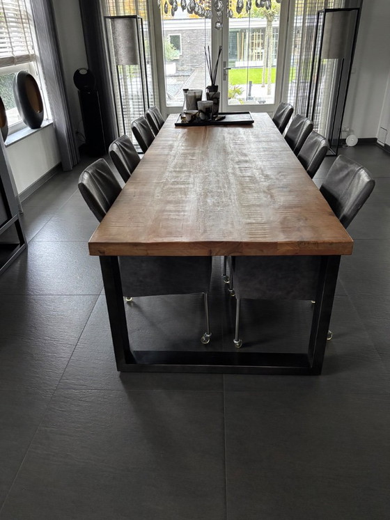 6 Design Wildleder Esszimmerstühle, Grau, Rustic (Foto 5 von 10)