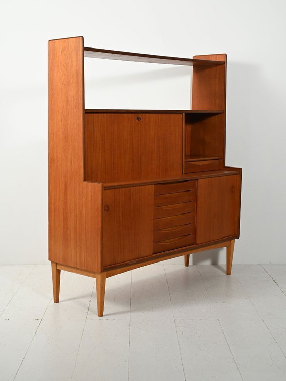 Image 1 of Credenza in teak con libreria integrata di Brantorps
