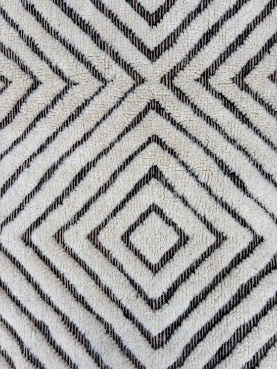 Image 1 of Berber Moroccan Beni Ourain Wool Rug 210x300 cm - Berber Moroccan Rug - Handmade Boho Floor - Moroccan Interior Living Rug