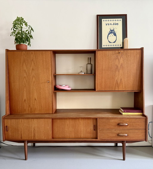 Wunderschönes Vintage Design Highboard / Wandmöbel – VDE Bergmeubel – Teakholz – 60er Jahre