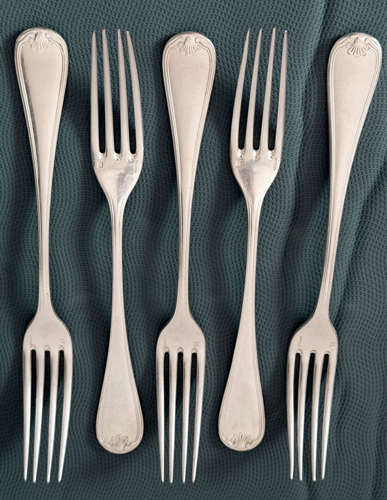 Image 1 of Antique Christofle Marot Bérain flatware set – Silver-plated metal – 35 pieces for 6 people