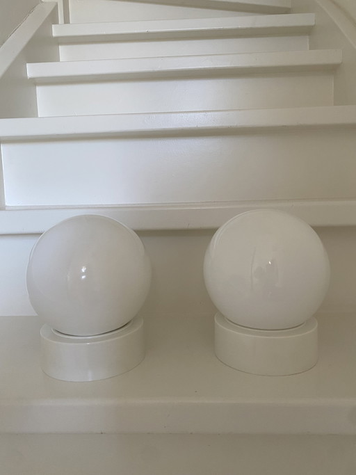 2 bombillas globo Corodex vintage para lámpara de techo o pared – años 60/70 – mediados de siglo