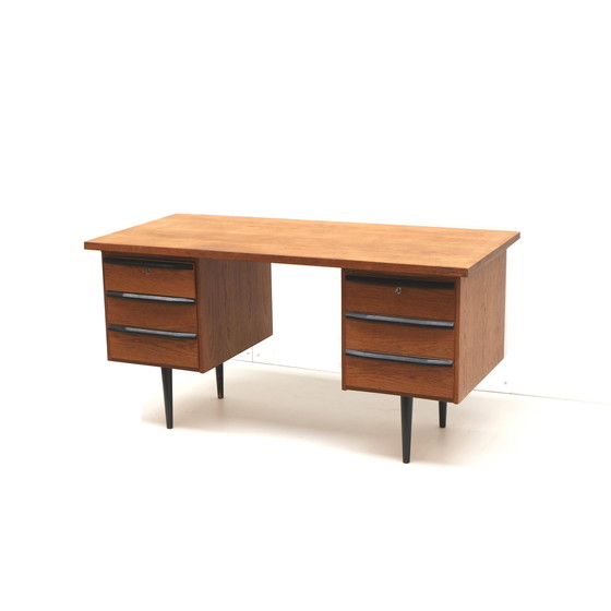 Image 1 of Vintage desk with six drawers on elegant legs
