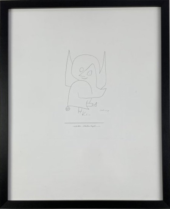 Image 1 of Paul Klee: "Bell Angel." Screenprint, Signed in the Plate. Professionally Framed with High Quality Gallery Frame and Mirrored