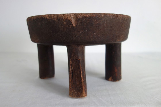 Image 1 of Vintage Baule houten krukje, Ivoorkust