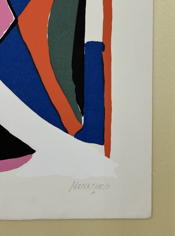 Image 1 of Sérigraphie de Sante Monachesi 50x70cm, composition, Futurisme