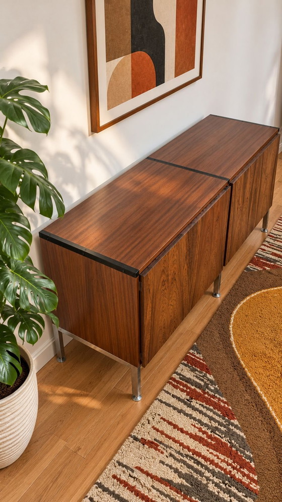 Vintage minimalistisch design Dressoir – Metaal, Hout (photo 6 of 9)