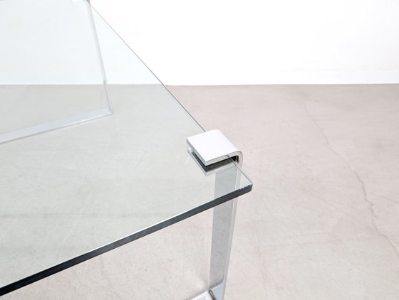Image 1 of Original Draenert glass dining table, classic design, chrome finish