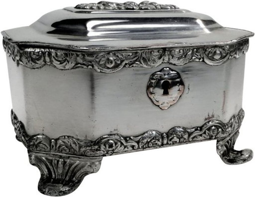 Zuckerdose aus Norblin, Warschau, Polen, 19. Jahrhundert – tafelaccessoires, Metal, Silver