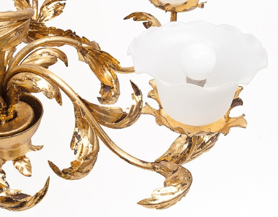 Lampadario floreale antico – Metallo, Oro (photo 4 of 6)