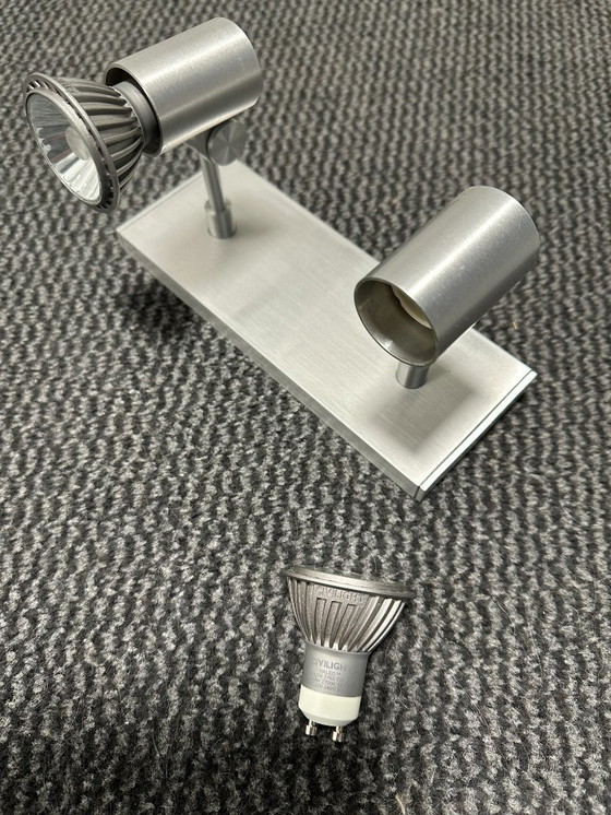 Image 1 of Ceiling/Wall spotlights Lucide 2 x 2 Spots Brushed Aluminum