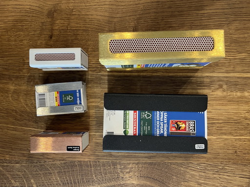 Set 5 design matchbox holders