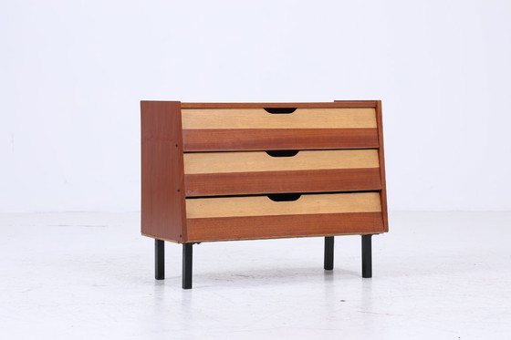 Image 1 of Vintage shoe cabinet from the 1960s | Mid-century cabinet, retro shoe cabinet, hallway, wooden storage #04-23