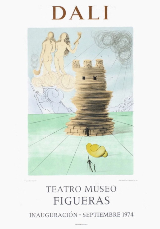 Salvador DALI Expo 74 - Teatro Museo Figueras Inauguración 5 affiche originale 197