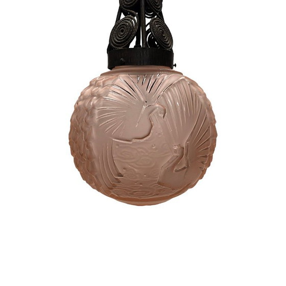 Image 1 of French Art Deco pendant lamp by Muller Freres Luneville, ca. 1930