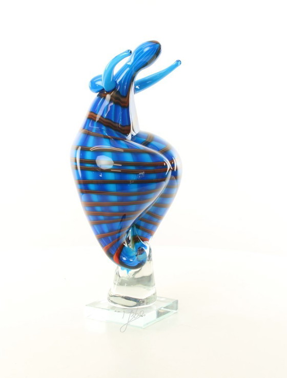 Image 1 of VERY BIG Glass Figure Murano Style Plump Woman PICASSO SCULPTURE 