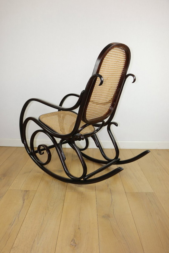 Image 1 of Rocking chair on runners, original brown, 1970s - very good condition