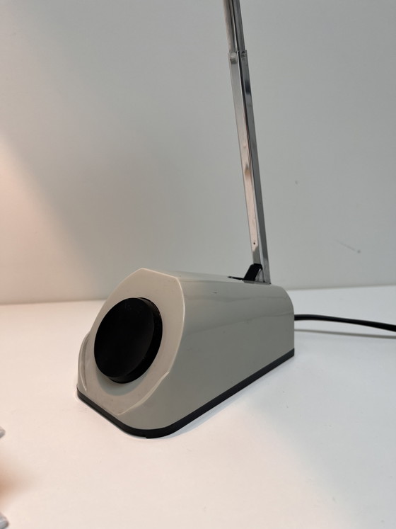 Image 1 of HBH grey MINI table lamp or desk lamp by H. Bødtcher-Hansen, design by Panton Fog & Mørup.