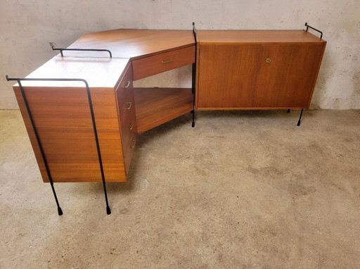 Sistema de pared modular vintage de Omnia Hilker 1960