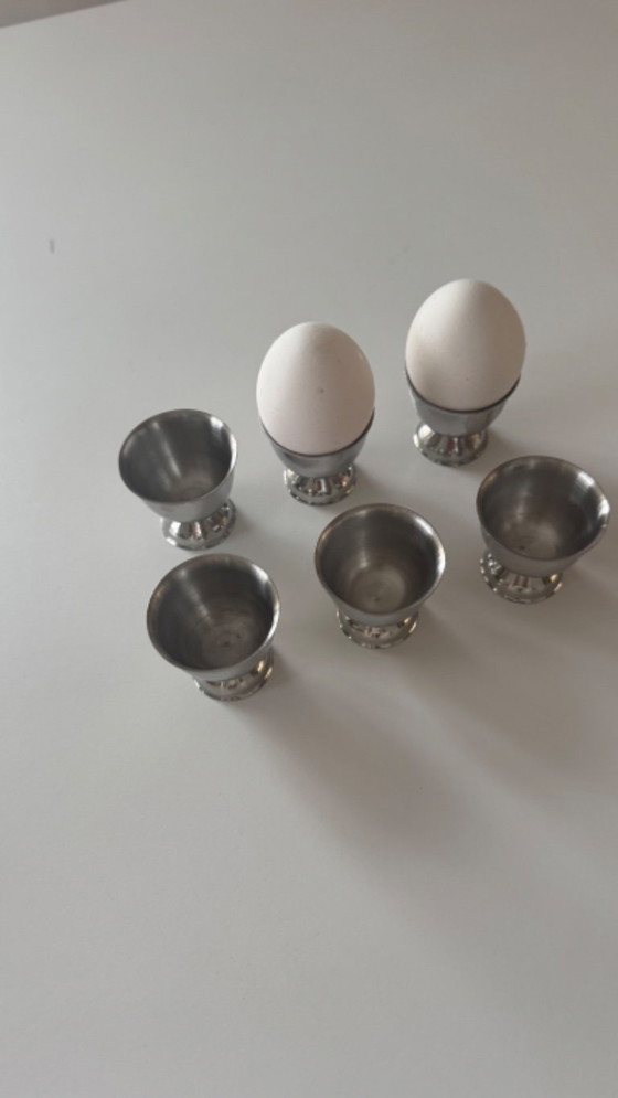 Image 1 of Vintage Stainless Steel Egg Cups (Set of 6)