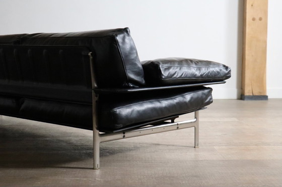 Image 1 of Dreisitzer-Sofa Diesis aus schwarzem Leder von Antonio Citterio für B&B Italia, 1970er Jahre