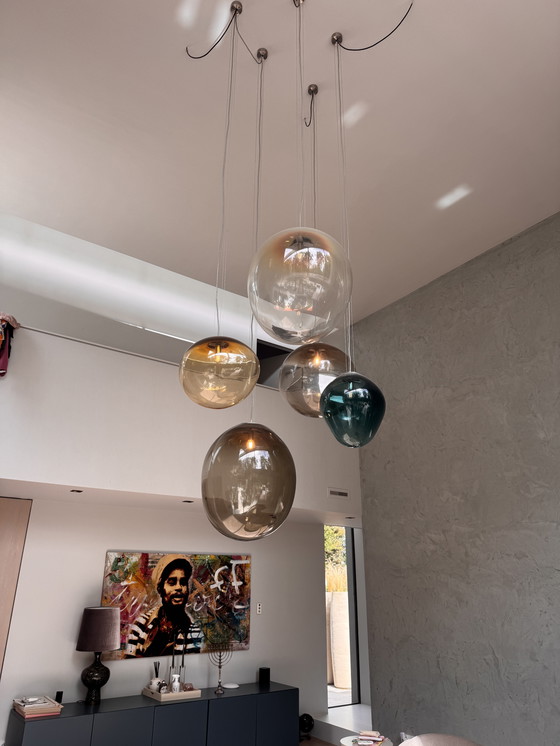 Image 1 of 4 volte lampada di design soffiata a mano