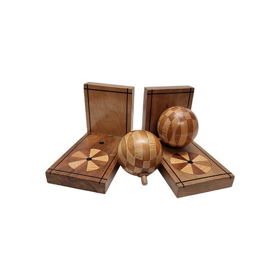 Image 1 of Sujetalibros de madera estilo Art Déco, década de 1960.